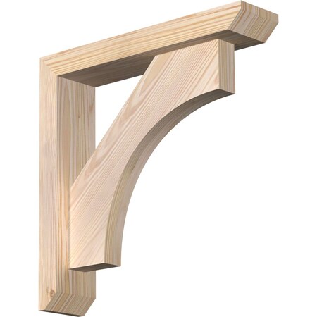 Ekena Millwork Westlake Slat Smooth Bracket w/ Offset Brace, Douglas Fir, 3 1/2"W x 16"D x 16"H BKT0402X16X16WTL06SDF